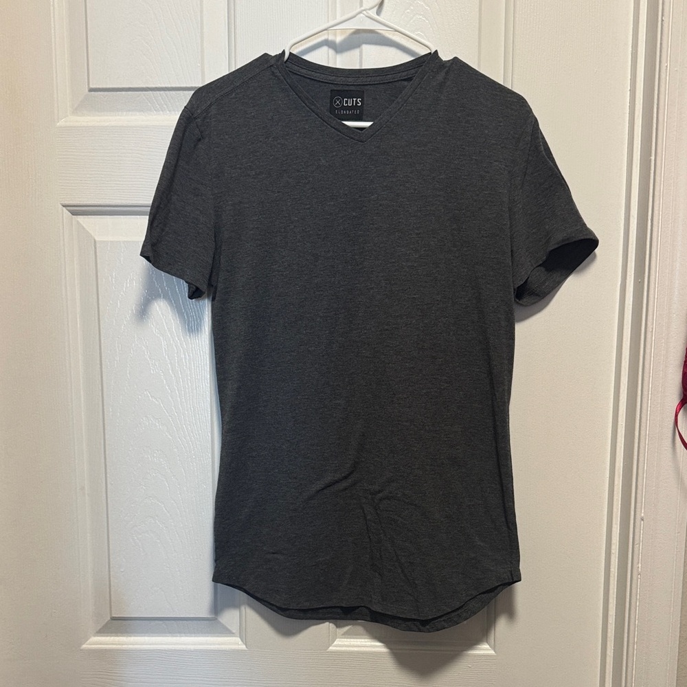 Cuts Elongated Gray T-Shirt